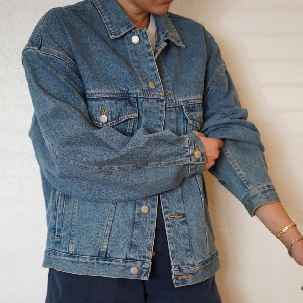 Vintage Eddie Bauer Blue Jean Jacket Trucker Denim Oversized